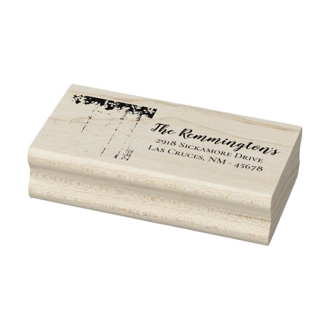 Personalisierte Rücksendeadresse Briefmarke Baumwo Gummistempel (Stempel)