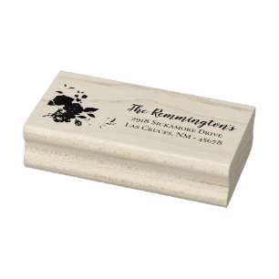 Personalisierte Rücksendeadresse Briefmarke Plum L Gummistempel