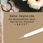 Personalisierte Rücksendeadresse der Vintagen Schr Permastempel<br><div class="desc">Das Design der Vintagen Rücksendeadresse im Schreibmaschinenstil weist einen Namen oder Nachnamen in fett gedruckter Schrift mit einer benutzerdefinierten Zuhause-Adressierung auf,  die vollständig personalisiert werden kann.</div>