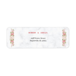 Personalisierte Rücksendeadresse Elegante Rose Blu