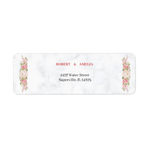 Personalisierte Rücksendeadresse Elegante Rose Blu