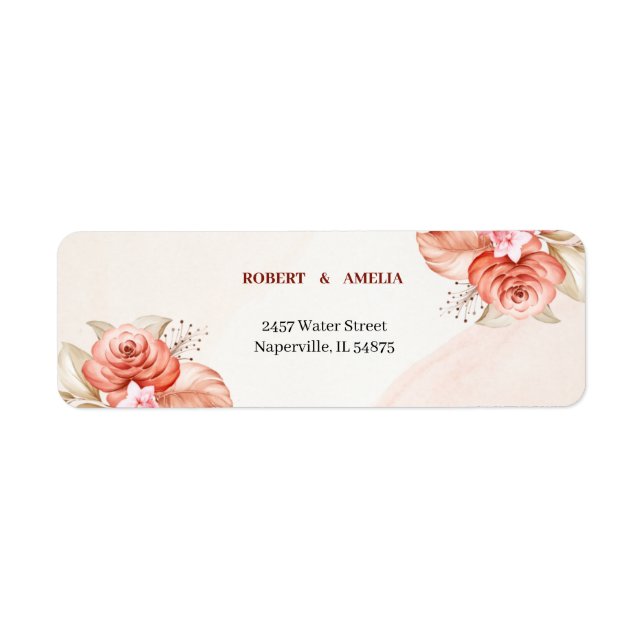 Personalisierte Rücksendeadresse Eleganter Blumenr (Vorne)