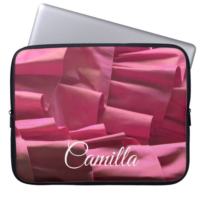 Personalisierte Ruffles Muster Mädchenname Laptopschutzhülle (Vorderseite)