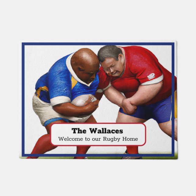 Personalisierte Rugby-Türmatte Fußmatte (Vorderseite)