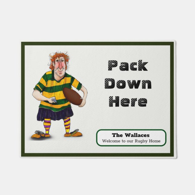 Personalisierte Rugby-Türmatte Fußmatte (Vorderseite)