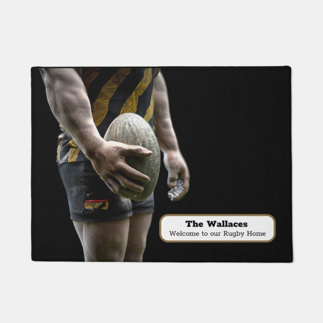 Personalisierte Rugby-Türmatte Fußmatte (Vorderseite)