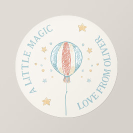 Personalisierte runde Aufkleber Balloon Daydream