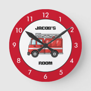 Personalisierte Runde Uhr für den roten LKW