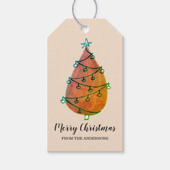 Personalisierte Rust Christmas Tree Geschenktasten Geschenkanhänger (Vorderseite)