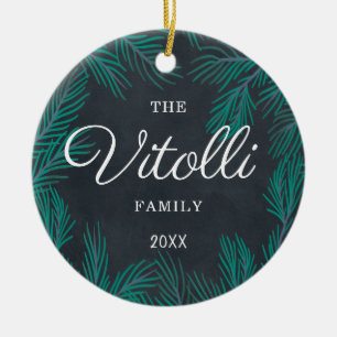 Personalisierte rustikale Bauernfamilie Keramik Ornament