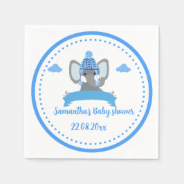 Personalisierte rustikale Blue Elephant Baby Dusch Serviette