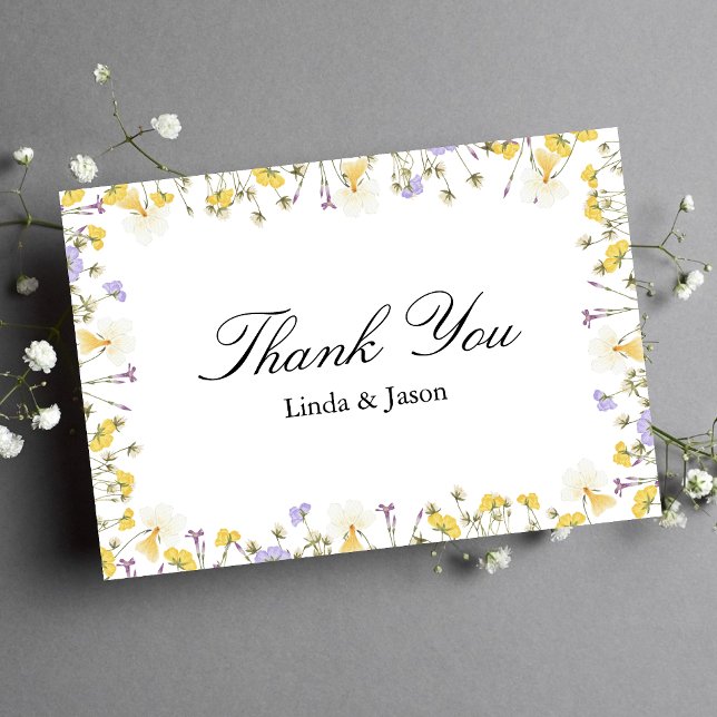 Personalisierte Rustikale Blumenhochzeit Dankeschö Einladung (Personalized rustic floral thank you card shares warm gratitude with a charming touch.)