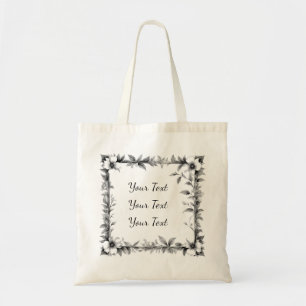 Personalisierte rustikale Blumenrahmen-Tasche Tragetasche