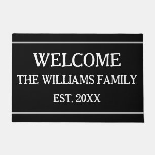Personalisierte rustikale Familienname Monogramm D Fußmatte
