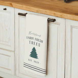 Personalisierte Rustikale Ferienfarm Frische Bäume Geschirrtuch