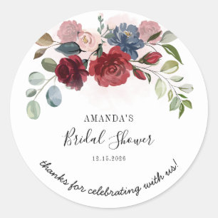 Personalisierte rustikale florale Brautparty in Bu Runder Aufkleber