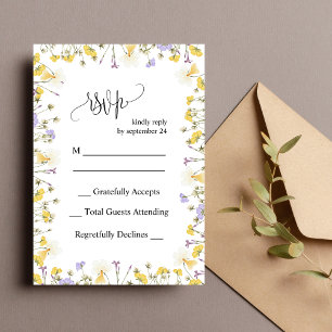 Personalisierte Rustikale Florale Hochzeits-RSVP-K Einladung
