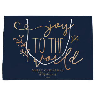 Personalisierte rustikale frohe Weihnachtsnachtsna Große Geschenktüte