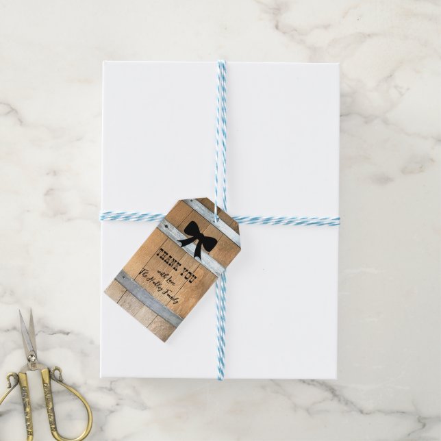Personalisierte rustikale Geschenkanhänger mit Sch (Mit Garn)