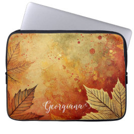 Personalisierte rustikale Goldene Autumnal Laptopschutzhülle