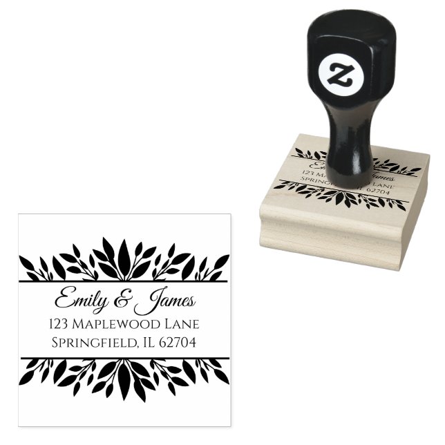 Personalisierte rustikale Hochzeit im Herbst Holzk Gummistempel (Stempel)