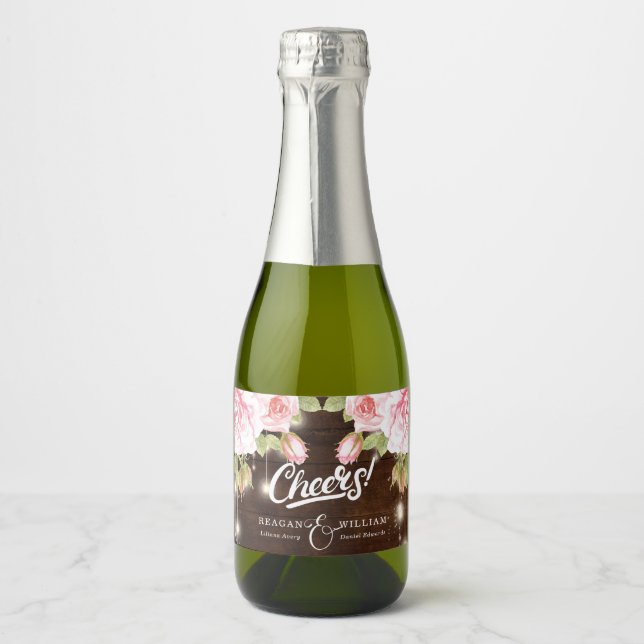 Personalisierte Rustikale Holzblumenhochzeit (Vorderseite)