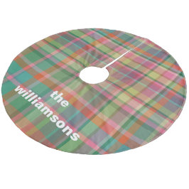 Personalisierte rustikale Karierte Familienname We Fleece Weihnachtsbaumdecke