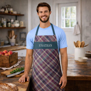 Personalisierte Rustikale Karo-Tartan-Koch-Grill-S Schürze
