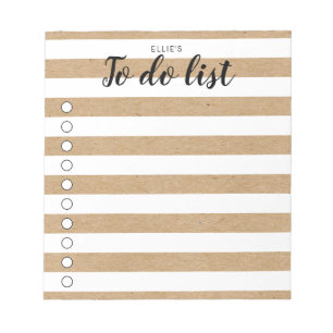 Personalisierte, rustikale Kraft-To-Do-Liste Notizblock