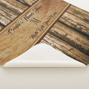 Personalisierte Rustikale Laufdecke, Hochzeitsgesc Sherpadecke