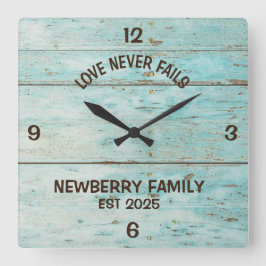Personalisierte rustikale "Liebe versage nie" Uhr