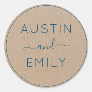 Personalisierte rustikale Moderne Boho Wedding Kra Runder Aufkleber