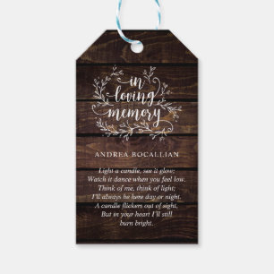 Personalisierte Rustikale Reben, dunkles Holz, Bee Geschenkanhänger
