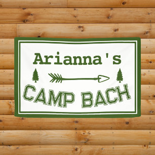 Personalisierte rustikale Retro Camp Bach Arrow gr Banner