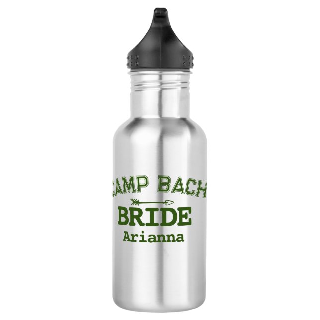 Personalisierte rustikale Retro Camp Bach grün Edelstahlflasche (Rechts)