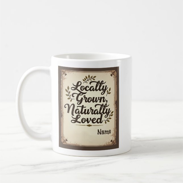 Personalisierte rustikale Wanddekoration Kaffeetasse (Links)
