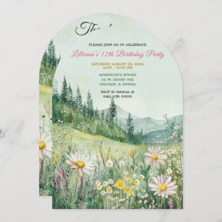 Personalisierte rustikale Wildblumen Geburtstag Einladung