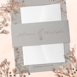 Personalisierte rustikale Wildblumen Hochzeit Einladungsbanderole