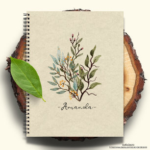 Personalisierte rustikale Wildblumen Notizbuch