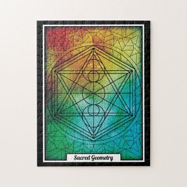Personalisierte Sacred Geometry Mandala Puzzle (Vertikal)