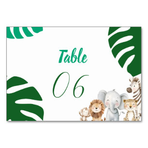 Personalisierte Safari-Baby-Party Tischnummer