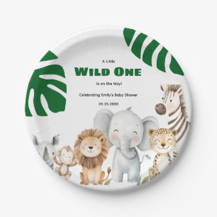 Personalisierte Safari-Baby-Shower-Papierteller Pappteller