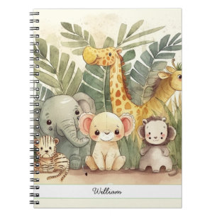 Personalisierte Safari-Jungle-Tiere Notizblock