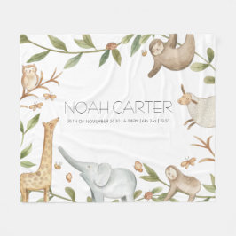Personalisierte Safari-Tierdecke für Kinder Fleecedecke