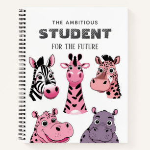 Personalisierte Safari-Tiere STIKERS Notebook Notizbuch