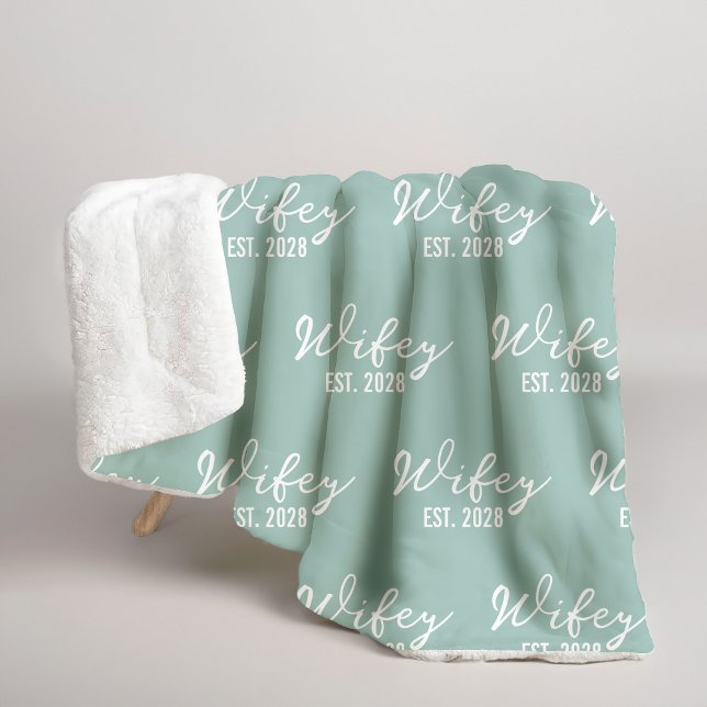 Personalisierte Sage Sherpa-Decke als Geschenk für Sherpadecke (custom newlywed sherpa for bride and groom, mr & mrs blanket gift for her, wifey & hubby cozy gift,)