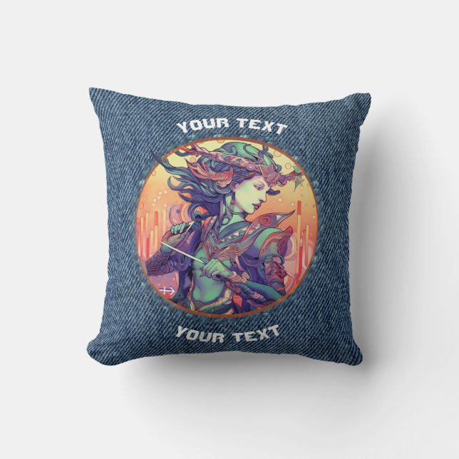 PERSONALISIERTE SAGITTARIUS ZODIAC-SIGN-Tasche Kissen (Vorderseite)