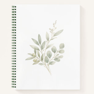 Personalisierte Salbei-Serenitäts-minimalistische Notizbuch