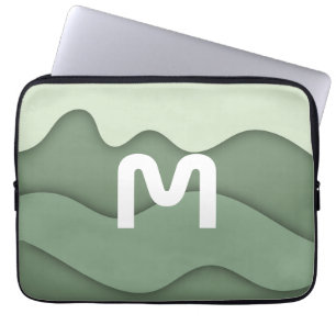 Personalisierte Salbei-Welle-Laptop-Hülle Laptopschutzhülle