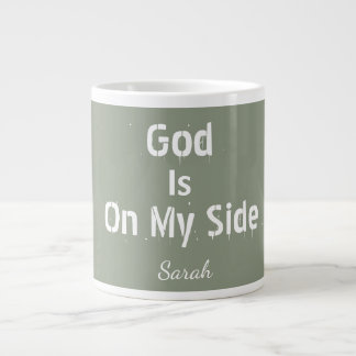 Personalisierte Salbeigrüne Name Gott Ist Auf Mein Jumbo-Tasse